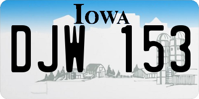IA license plate DJW153