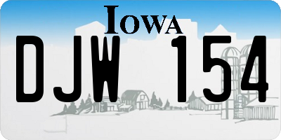 IA license plate DJW154