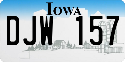 IA license plate DJW157
