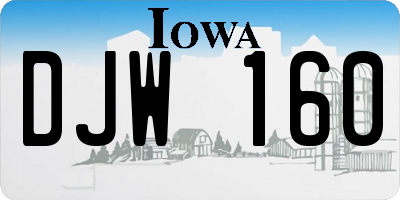 IA license plate DJW160