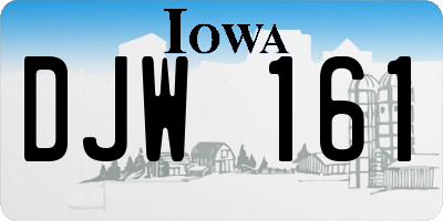 IA license plate DJW161