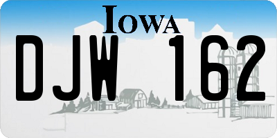IA license plate DJW162
