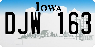 IA license plate DJW163