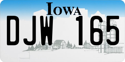 IA license plate DJW165