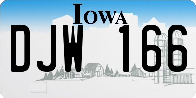IA license plate DJW166