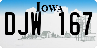 IA license plate DJW167