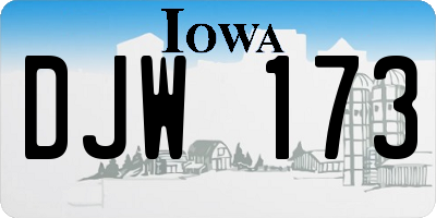 IA license plate DJW173