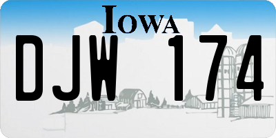 IA license plate DJW174