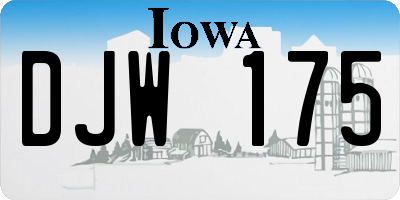 IA license plate DJW175