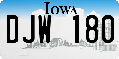 IA license plate DJW180