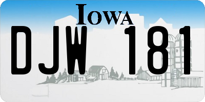 IA license plate DJW181