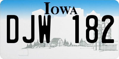 IA license plate DJW182