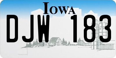 IA license plate DJW183