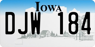 IA license plate DJW184
