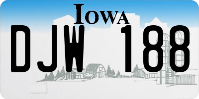 IA license plate DJW188