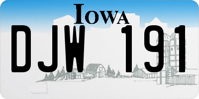 IA license plate DJW191