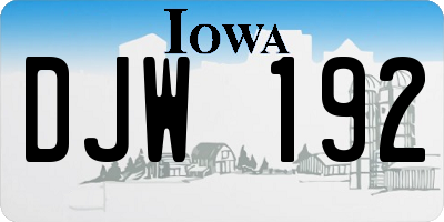 IA license plate DJW192