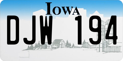 IA license plate DJW194