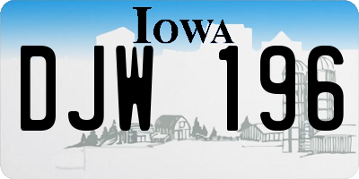IA license plate DJW196