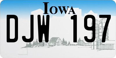 IA license plate DJW197