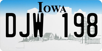 IA license plate DJW198