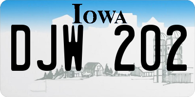 IA license plate DJW202