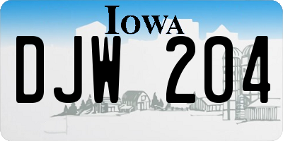 IA license plate DJW204