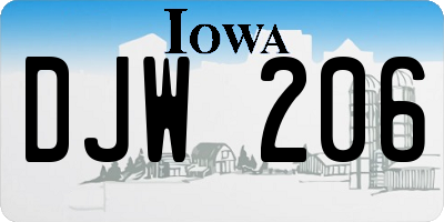 IA license plate DJW206