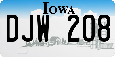 IA license plate DJW208