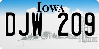 IA license plate DJW209