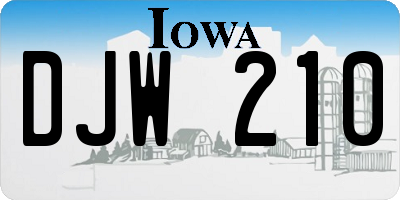 IA license plate DJW210
