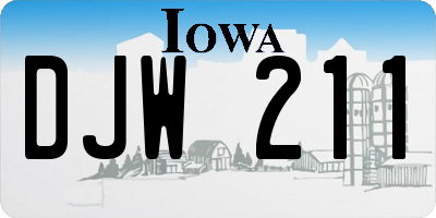 IA license plate DJW211
