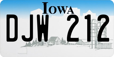 IA license plate DJW212