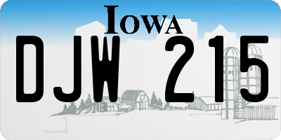 IA license plate DJW215