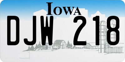 IA license plate DJW218