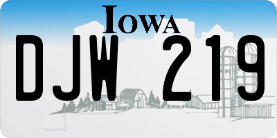 IA license plate DJW219