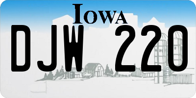 IA license plate DJW220