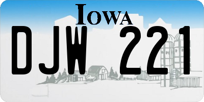 IA license plate DJW221