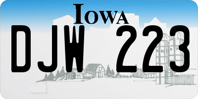 IA license plate DJW223