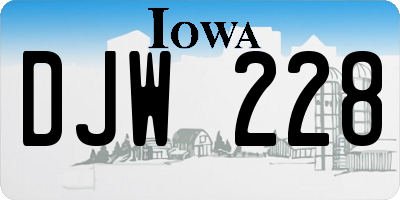IA license plate DJW228