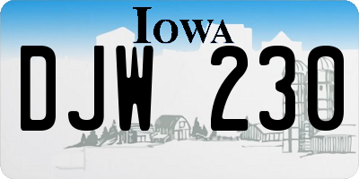 IA license plate DJW230