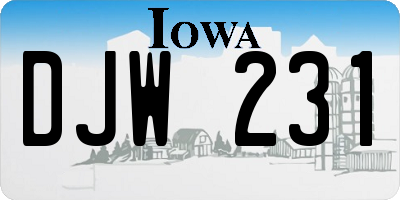 IA license plate DJW231