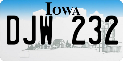 IA license plate DJW232