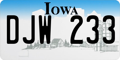 IA license plate DJW233