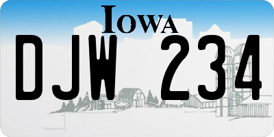 IA license plate DJW234
