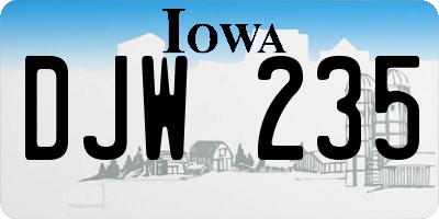 IA license plate DJW235