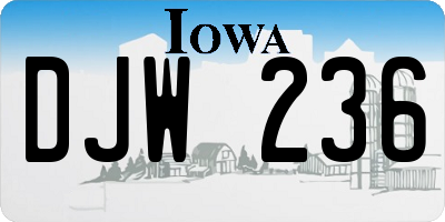 IA license plate DJW236