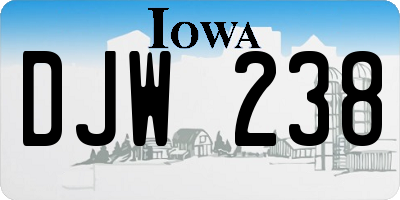 IA license plate DJW238