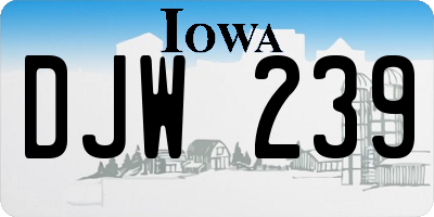 IA license plate DJW239