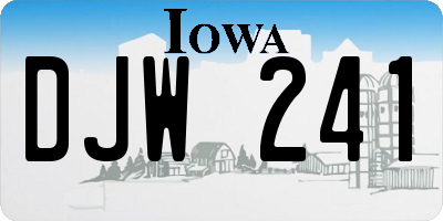 IA license plate DJW241
